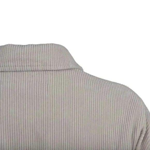 Zara Corduroy Oversized Loose Shirt Shacket Ivory Cream Long Sleeve Size  Small - Picture 9 of 13